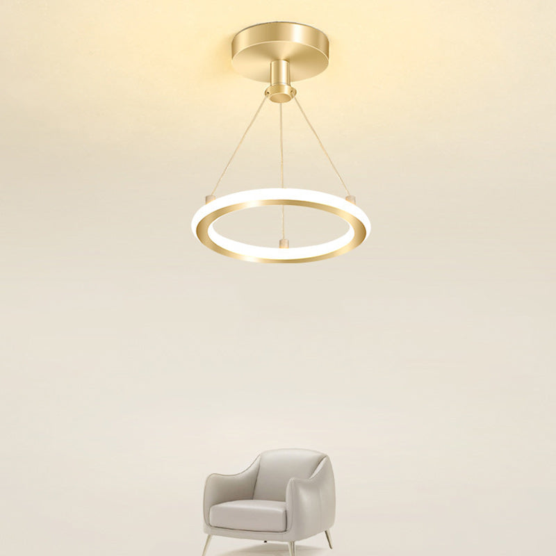 Vivolux | Zeitgenössische Nordische Runde Metall Silica LED Semi-Flush Mount Deckenleuchte für Flur