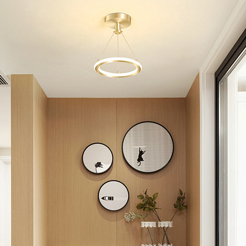 Vivolux | Zeitgenössische Nordische Runde Metall Silica LED Semi-Flush Mount Deckenleuchte für Flur