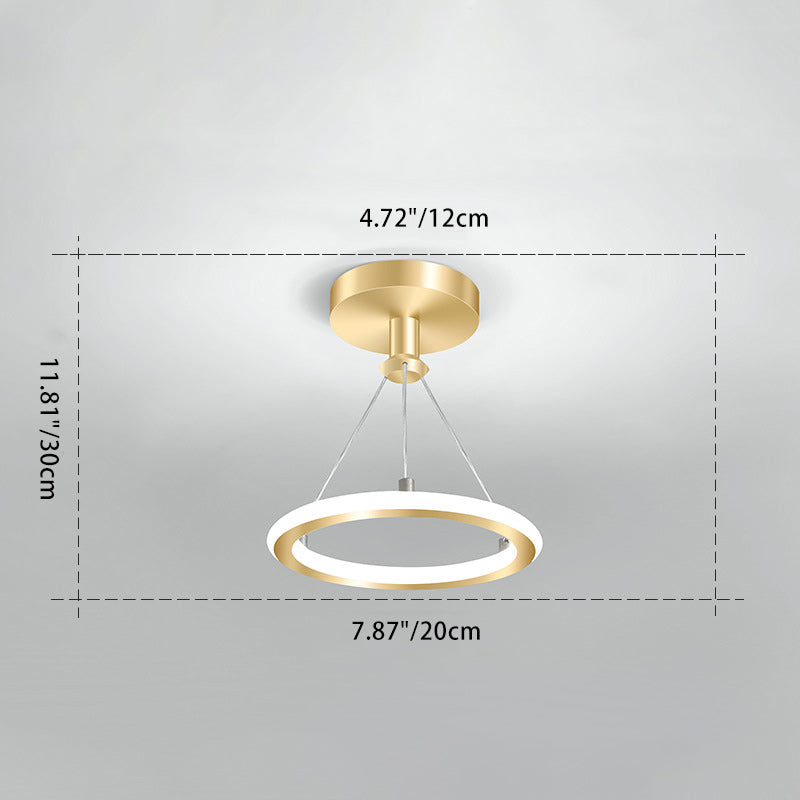 Vivolux | Zeitgenössische Nordische Runde Metall Silica LED Semi-Flush Mount Deckenleuchte für Flur