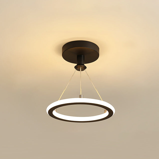 Vivolux | Zeitgenössische Nordische Runde Metall Silica LED Semi-Flush Mount Deckenleuchte für Flur