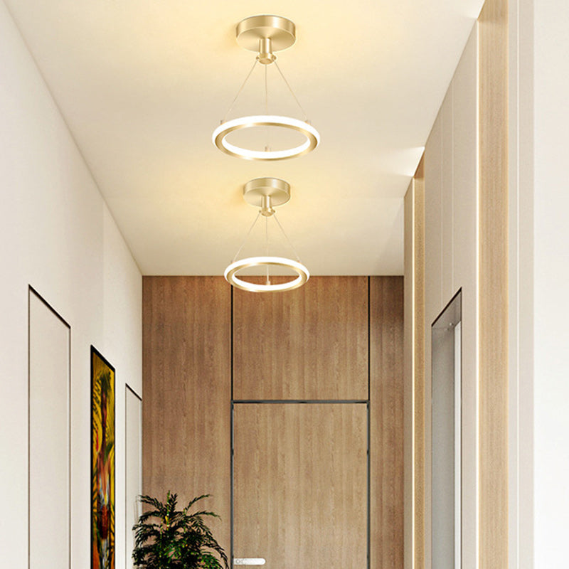 Vivolux | Zeitgenössische Nordische Runde Metall Silica LED Semi-Flush Mount Deckenleuchte für Flur