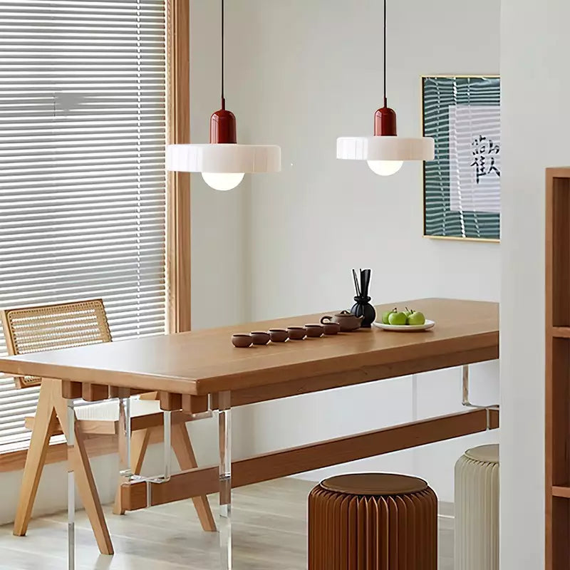 Vivolux | Pendelleuchte aus farbigem Glas | Elegante Hängeleuchte im Bauhaus-Stil | Designlampe für Wohnzimmer & Esszimmer