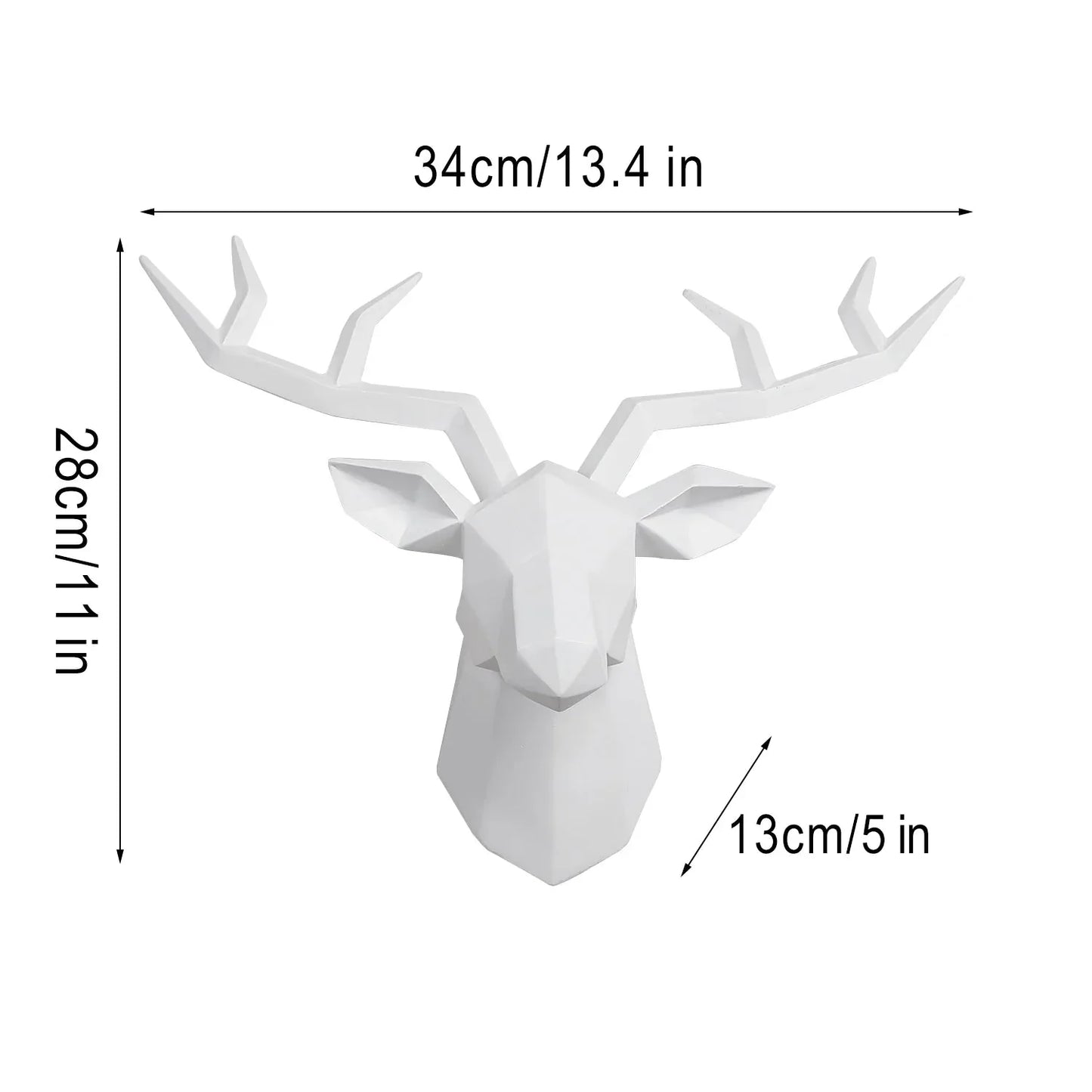 Vivolux | Hirschkopf Skulptur Tier Statue Figuren Wandbehang Kreatives Elch Kunst Geweih Statuette für Bürodeko Wandmontage