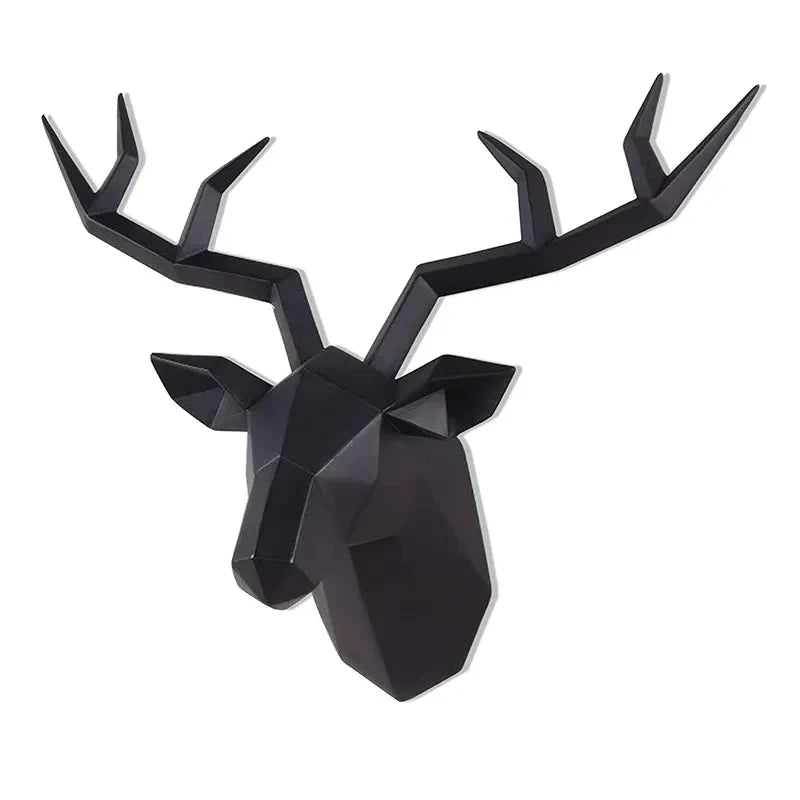Vivolux | Hirschkopf Skulptur Tier Statue Figuren Wandbehang Kreatives Elch Kunst Geweih Statuette für Bürodeko Wandmontage
