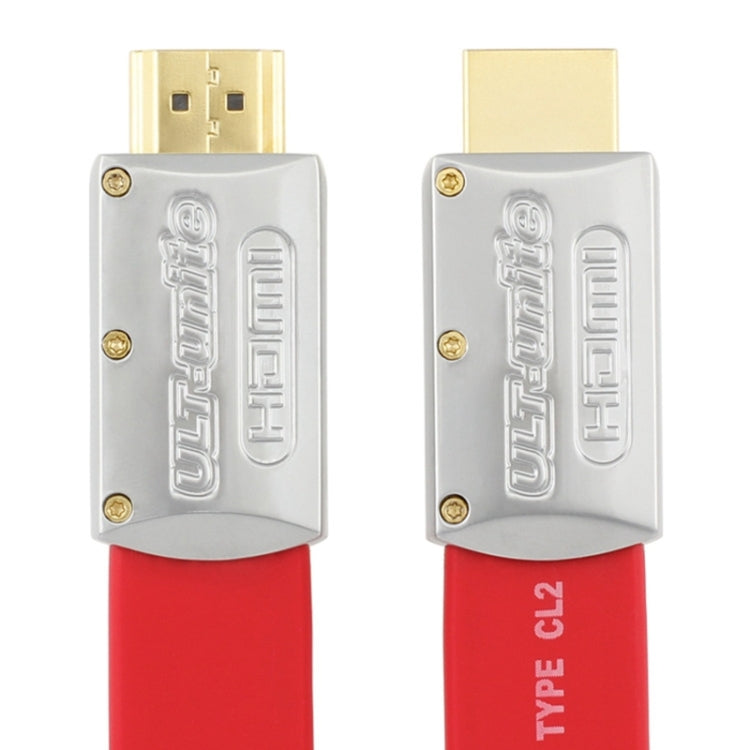 Vivolux | ULT-unite 4K Ultra HD vergoldetes HDMI zu HDMI Flachkabel, Kabellänge: 8m (Rot)