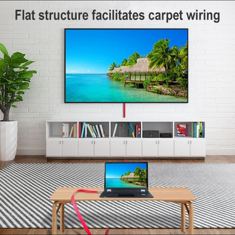 Vivolux | ULT-unite 4K Ultra HD vergoldetes HDMI zu HDMI Flachkabel, Kabellänge: 8m (Rot)