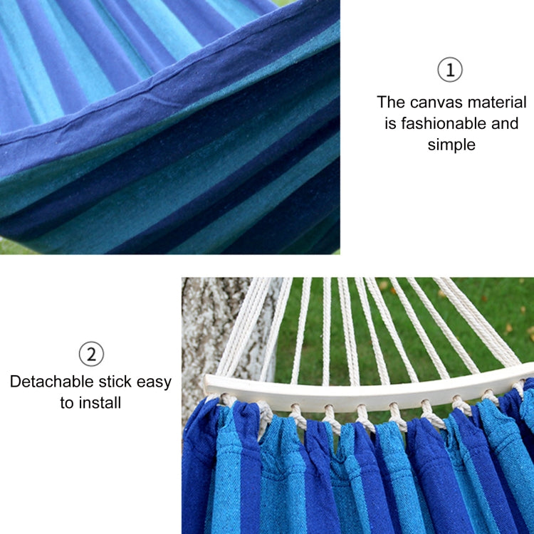 Vivolux | Outdoor Doppelt Dicke Leinwand Hängematte Innen Swing mit Abnehmbarer Kurvenstange, Größe: 200x100cm (Dunkelblau)