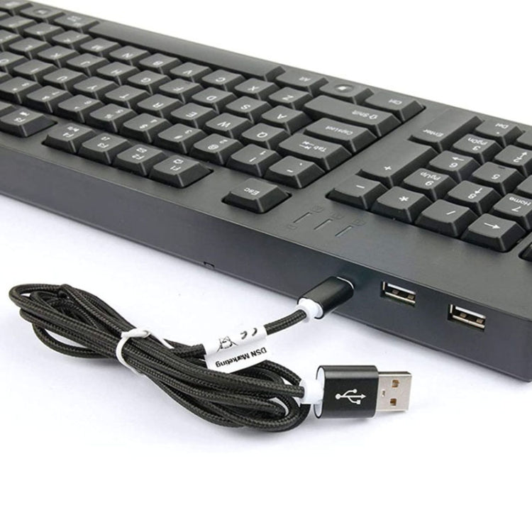 Vivolux | Verdrahtete USB-Linkshänder-Tastatur mit Dual-HUB-Funktion (Schwarz)