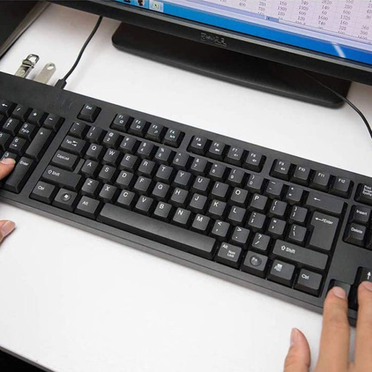 Vivolux | Verdrahtete USB-Linkshänder-Tastatur mit Dual-HUB-Funktion (Schwarz)