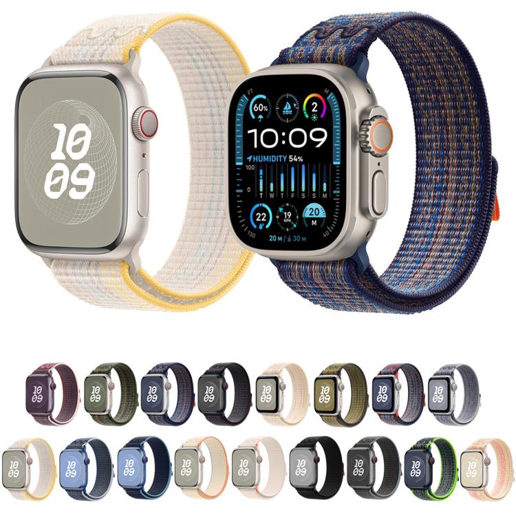 Vivolux | Für Apple Watch Series 5 40mm Loop Nylon Uhrenarmband (Starlight Gelb Pink)