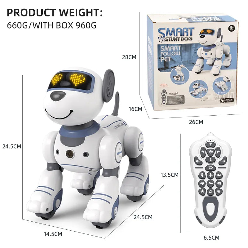 Vivolux | Roboter-Elektronikhund, Stunt-Hund, Sprachbefehl, programmierbarer Berührungssinn, Musiklied, Roboterhund für Kinderspielzeug