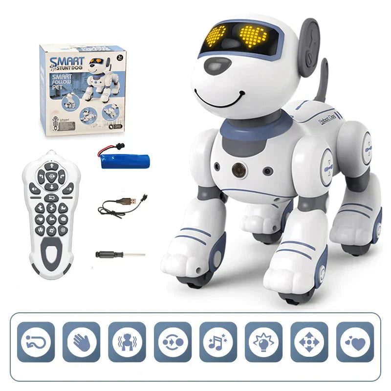 Vivolux | Roboter-Elektronikhund, Stunt-Hund, Sprachbefehl, programmierbarer Berührungssinn, Musiklied, Roboterhund für Kinderspielzeug