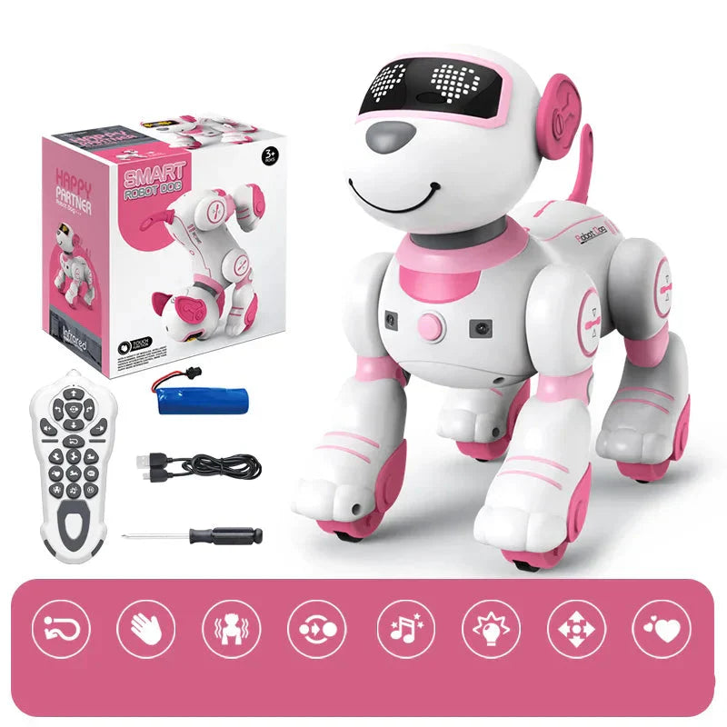 Vivolux | Roboter-Elektronikhund, Stunt-Hund, Sprachbefehl, programmierbarer Berührungssinn, Musiklied, Roboterhund für Kinderspielzeug