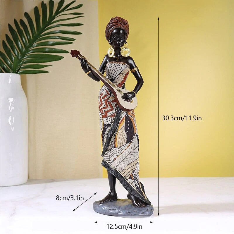 Vivolux | Afrikanische weibliche Musiker-Skulptur