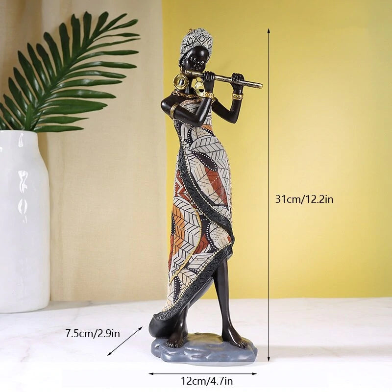 Vivolux | Afrikanische weibliche Musiker-Skulptur
