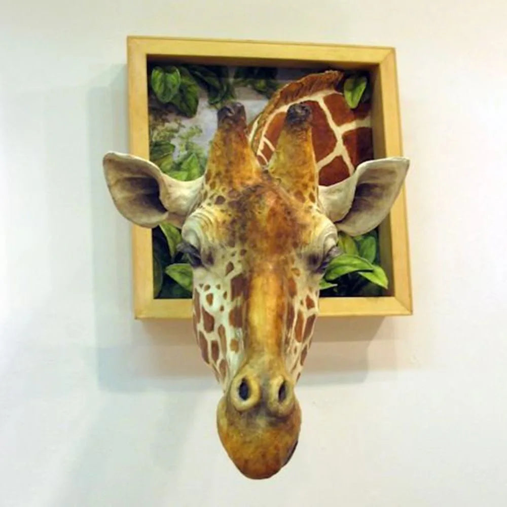 Vivolux | Giraffenkopf - Wanddekoration - 3D Skulptur - Lebensechte Dekoration