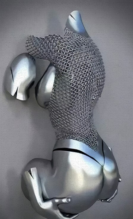 Vivolux | Metallfigur Statues Stile Abstraktes Leinwandgemälde Paare Wandkunst Liebes-Skulptur Poster Druck Wohnkultur Wohnzimmer Geschenke