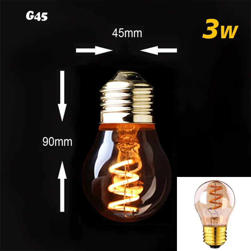 Vivolux | Dimmable Vintage LED-Birne (3W, E27-Basis) - Goldspiral-Glühfaden für Kronleuchter & dekorative Beleuchtung