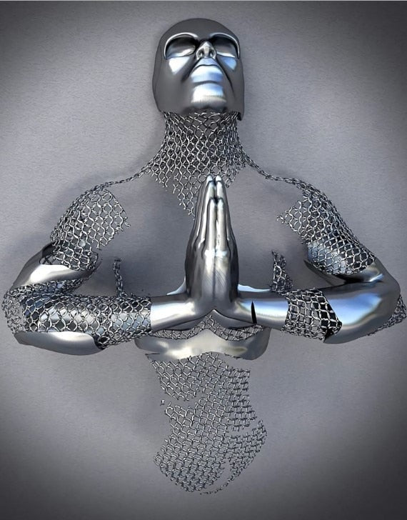 Vivolux | Metallfigur Statues Stile Abstraktes Leinwandgemälde Paare Wandkunst Liebes-Skulptur Poster Druck Wohnkultur Wohnzimmer Geschenke