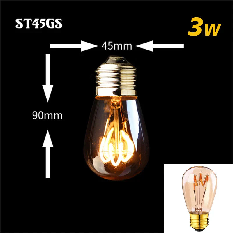 Vivolux | Dimmable Vintage LED-Birne (3W, E27-Basis) - Goldspiral-Glühfaden für Kronleuchter & dekorative Beleuchtung