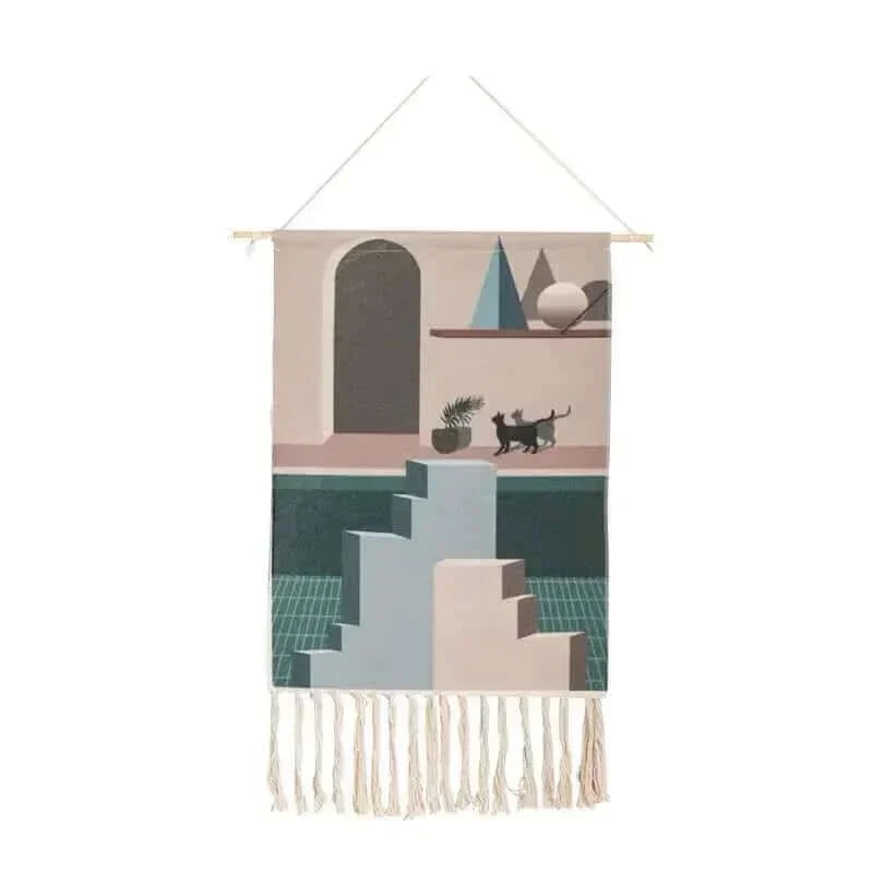 Vivolux | Macrame Hängender Baumwollteppich