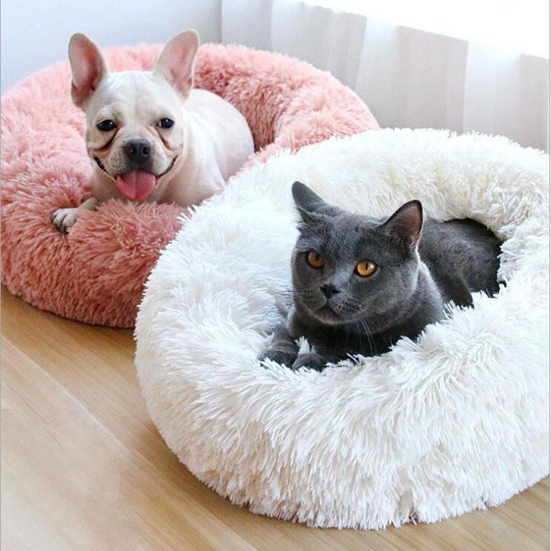 Vivolux | Runder Plüsch Beruhigender Donut Hundebett für kleine bis große Hunde