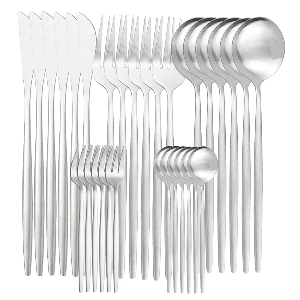 Vivolux | Hochwertiges Edelstahl-Besteckset für 6 Personen - Elegante Essbesteckkollektion