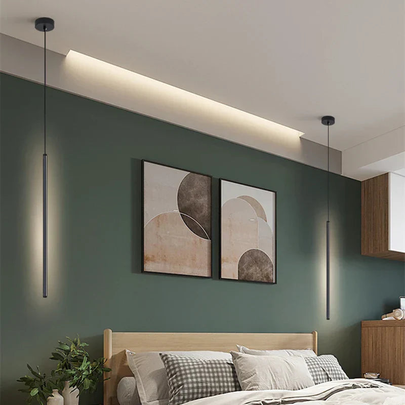 Vivolux | Nordic LED Pendelleuchte: Minimalistisches Design mit kreativen Linien, perfekt für das Schlafzimmer, Essbereich