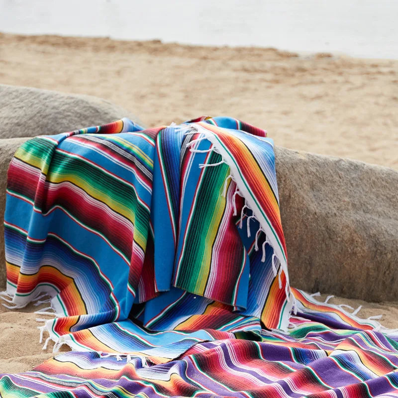 Vivolux | Boho Vibrant Mexikanische Serape Decke