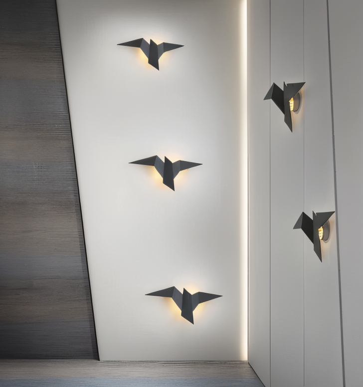 Vivolux | OriTori Wandleuchte - Geometrische Origami Vogel Wandleuchte - Japanischer Stil Wandleuchte Design