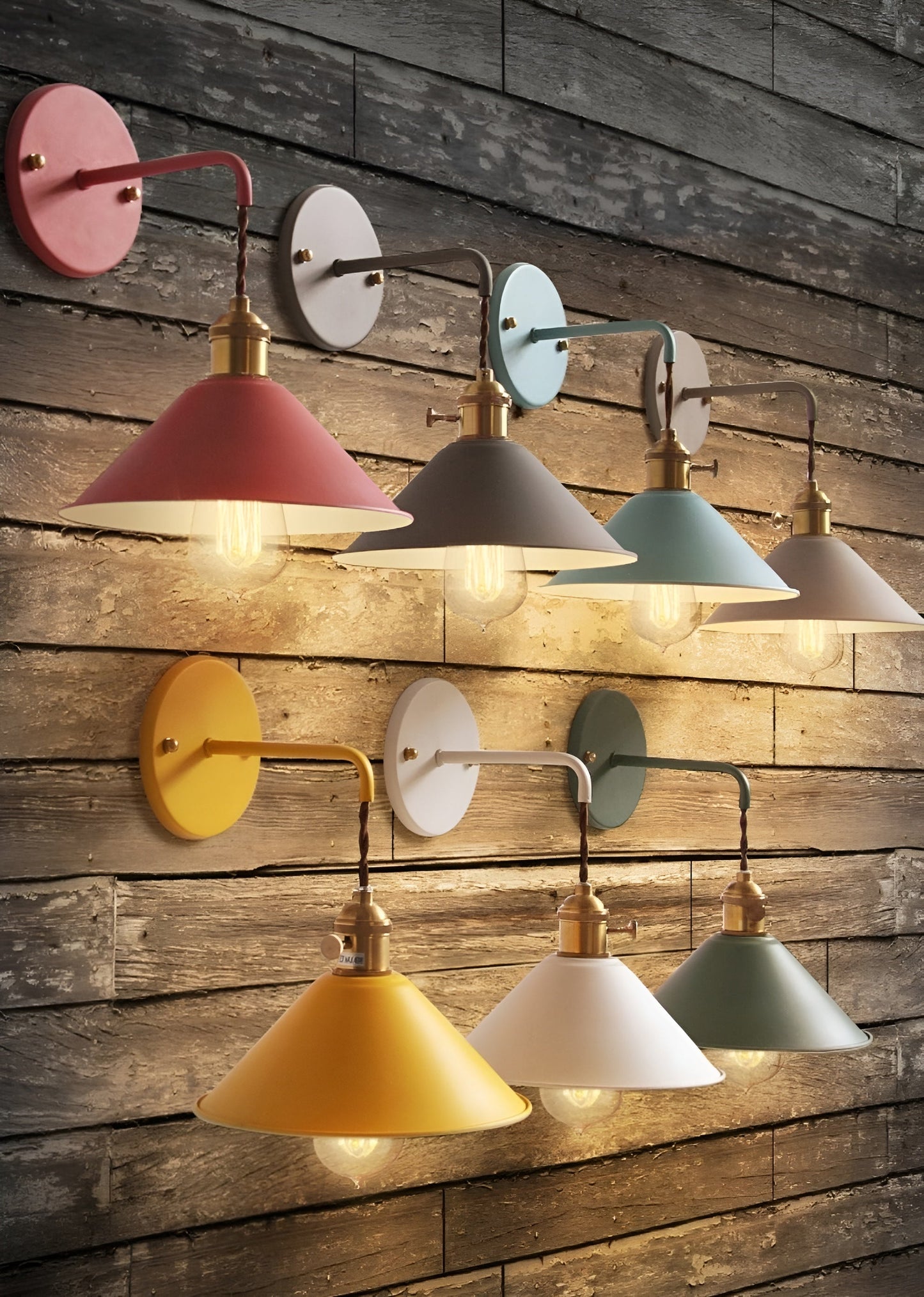 Vivolux | Retro Vintage Wandlampe - Vintage-inspirierte Kegel Metall Wandlampe