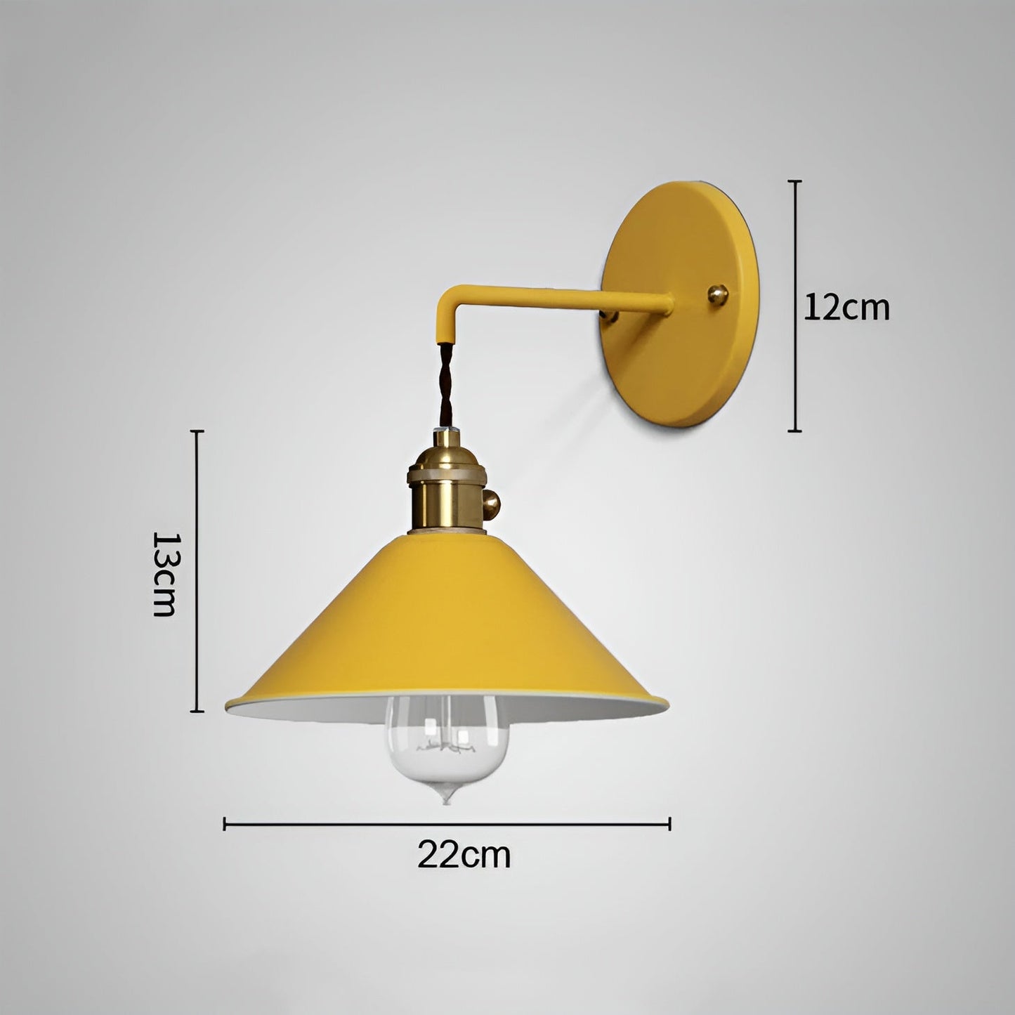 Vivolux | Retro Vintage Wandlampe - Vintage-inspirierte Kegel Metall Wandlampe
