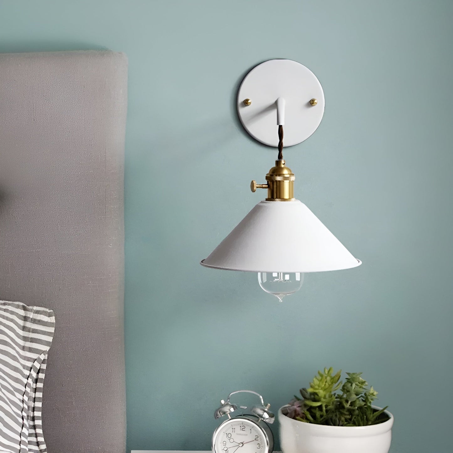 Vivolux | Retro Vintage Wandlampe - Vintage-inspirierte Kegel Metall Wandlampe