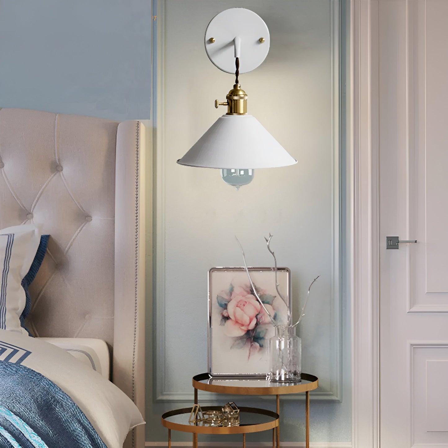 Vivolux | Retro Vintage Wandlampe - Vintage-inspirierte Kegel Metall Wandlampe