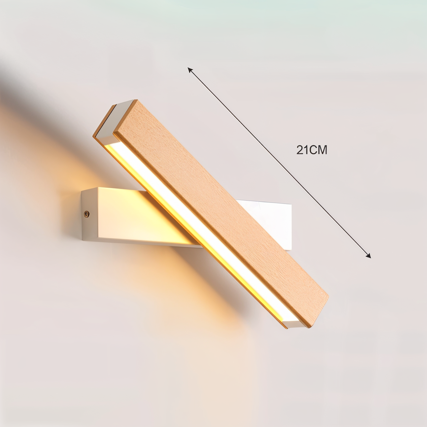 Vivolux | TwistLED Wandlampe - 360° drehbare rechteckige LED-Wandlampe aus Holz