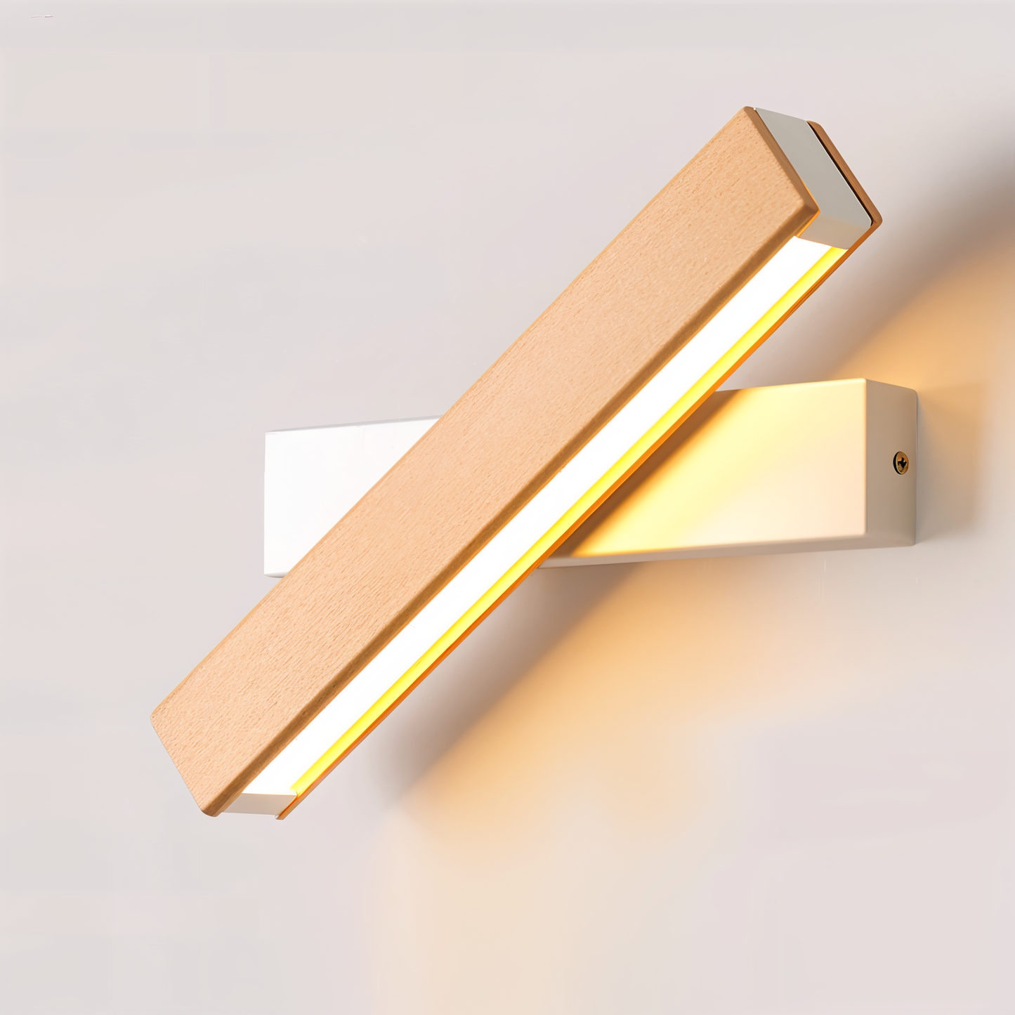 Vivolux | TwistLED Wandlampe - 360° drehbare rechteckige LED-Wandlampe aus Holz