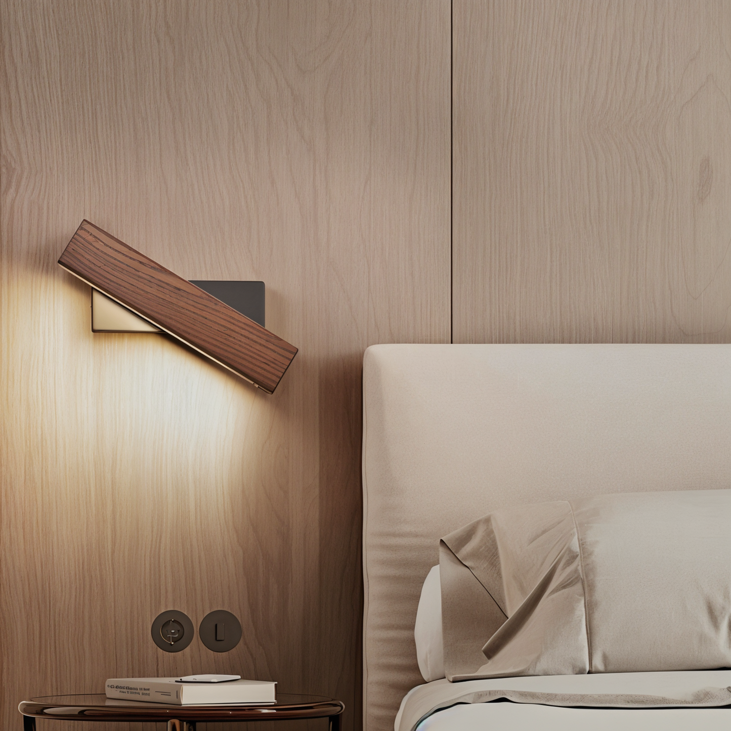 Vivolux | TwistLED Wandlampe - 360° drehbare rechteckige LED-Wandlampe aus Holz