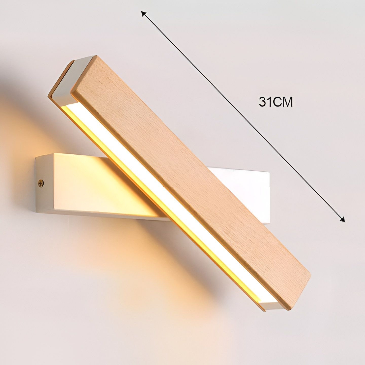 Vivolux | TwistLED Wandlampe - 360° drehbare rechteckige LED-Wandlampe aus Holz
