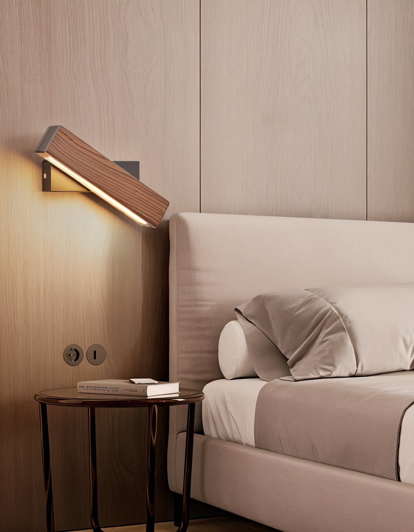 Vivolux | TwistLED Wandlampe - 360° drehbare rechteckige LED-Wandlampe aus Holz