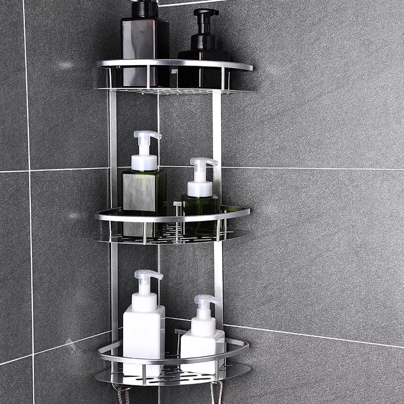 Vivolux | 3-Lagen Raumaluminium Badezimmer-Eckregal