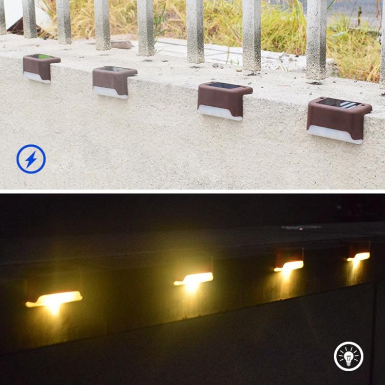 Vivolux | 12 PCS Solar Powered LED Außenstufenlicht IP65 wasserdicht Gartenlampe, warmweißes Licht (Braun)
