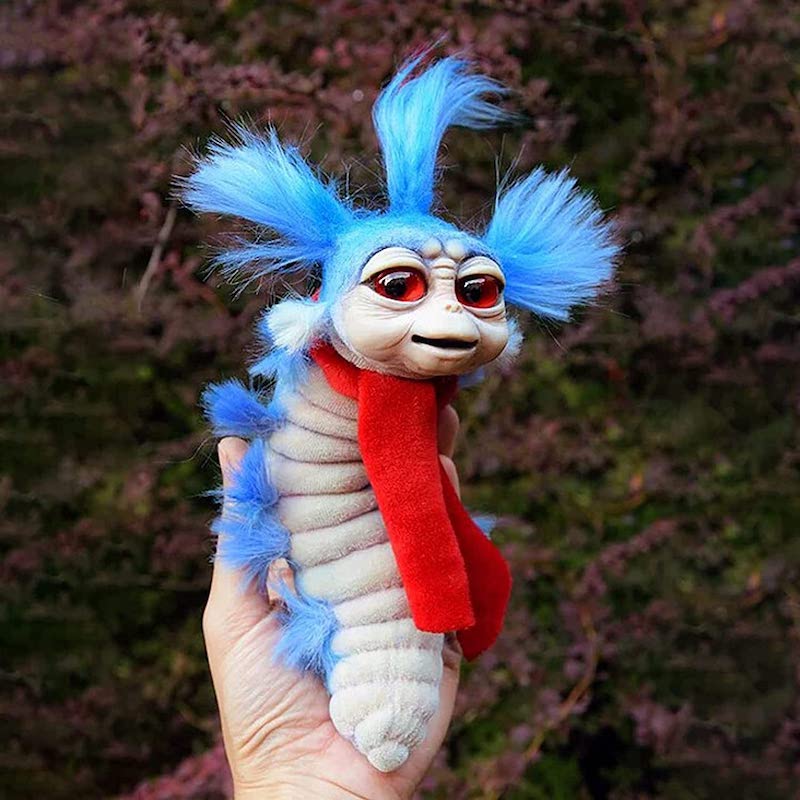 Vivolux | Labyrinth Plüschpuppe Maze-Wurm Rote Haarige Große Mund Monster Tier Plüschpuppe Spielzeug Süß Lustiges Geschenk Plüschpuppe Wohnkultur