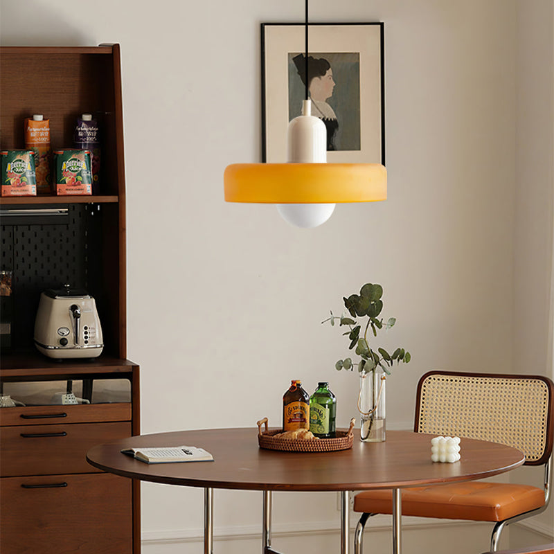 Vivolux | Pendelleuchte aus farbigem Glas | Elegante Hängeleuchte im Bauhaus-Stil | Designlampe für Wohnzimmer & Esszimmer