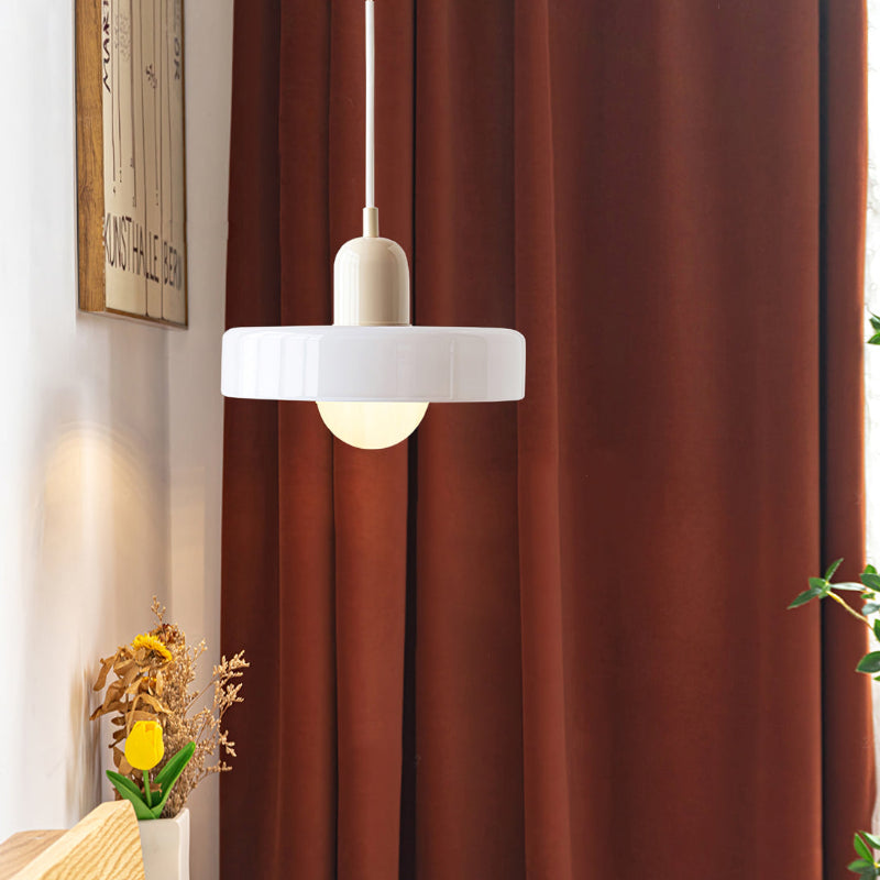 Vivolux | Pendelleuchte aus farbigem Glas | Elegante Hängeleuchte im Bauhaus-Stil | Designlampe für Wohnzimmer & Esszimmer