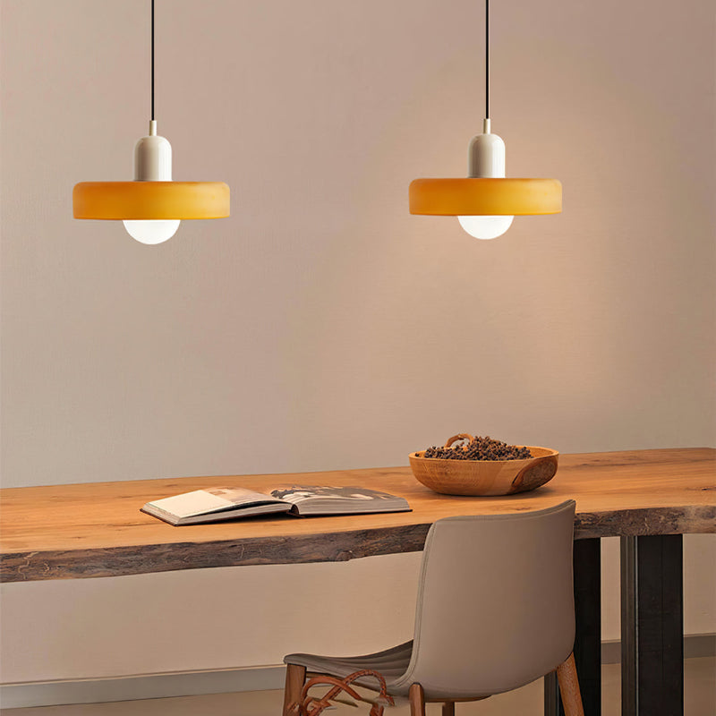 Vivolux | Pendelleuchte aus farbigem Glas | Elegante Hängeleuchte im Bauhaus-Stil | Designlampe für Wohnzimmer & Esszimmer
