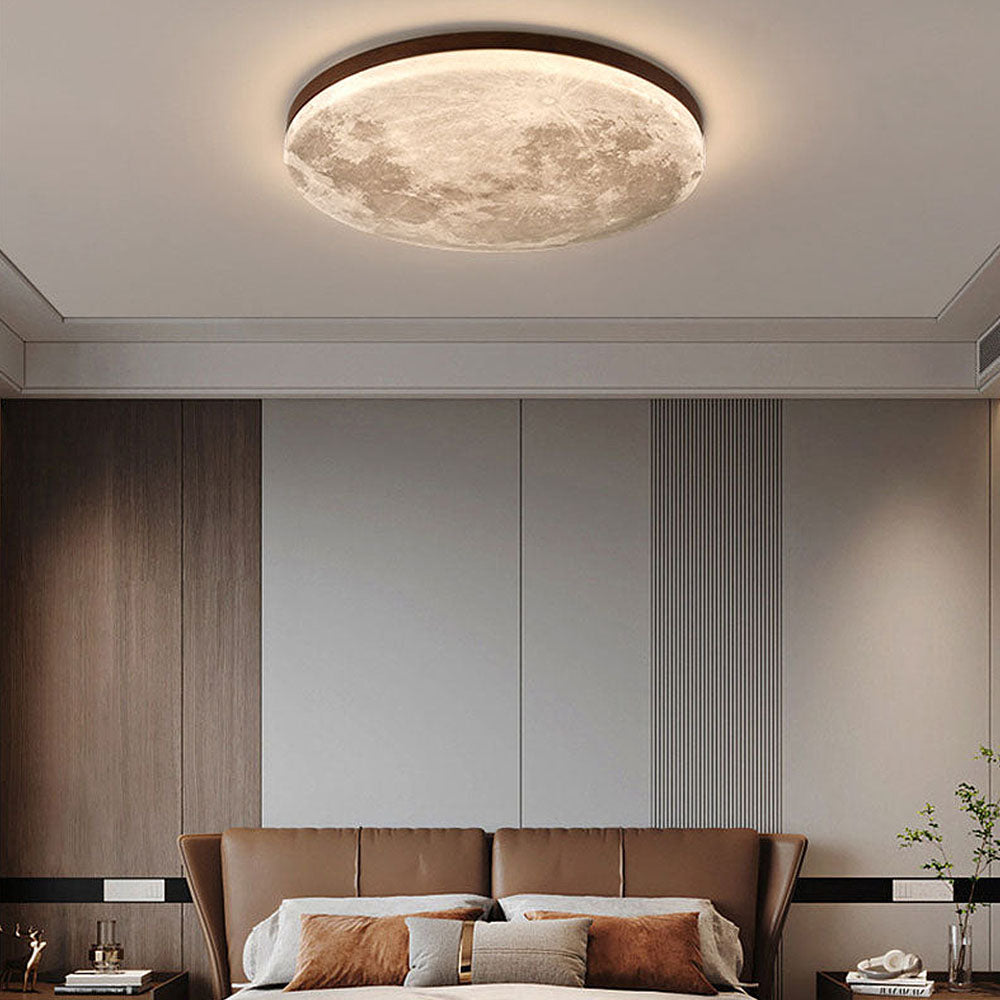 Vivolux | LED Deckenleuchte | Mond-Design | Dimmbar | Holzoptik | Stimmungsvolle Beleuchtung für Zuhause