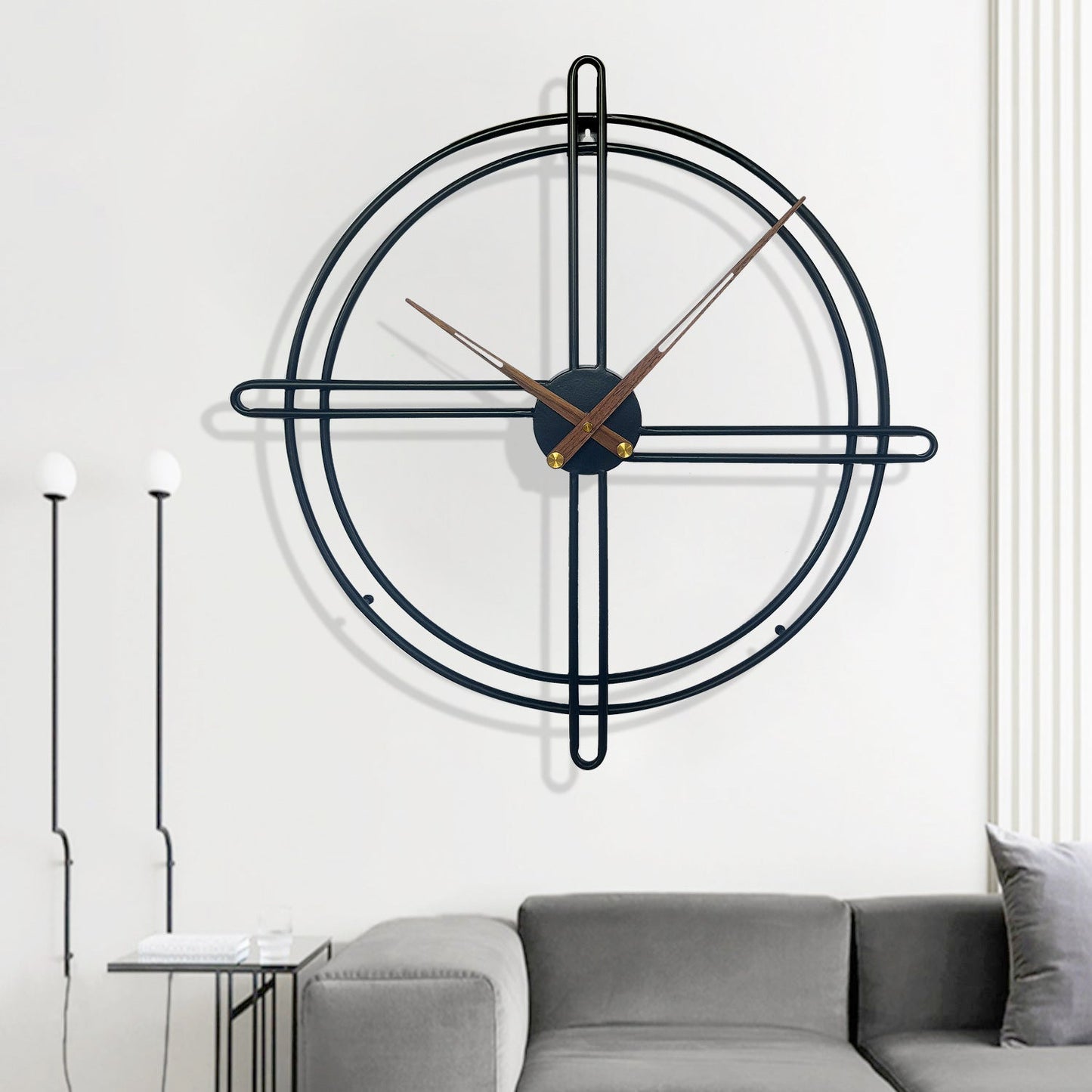 Vivolux | Nordische dekorative große Wanduhr für das Wohnzimmer 23 Zoll