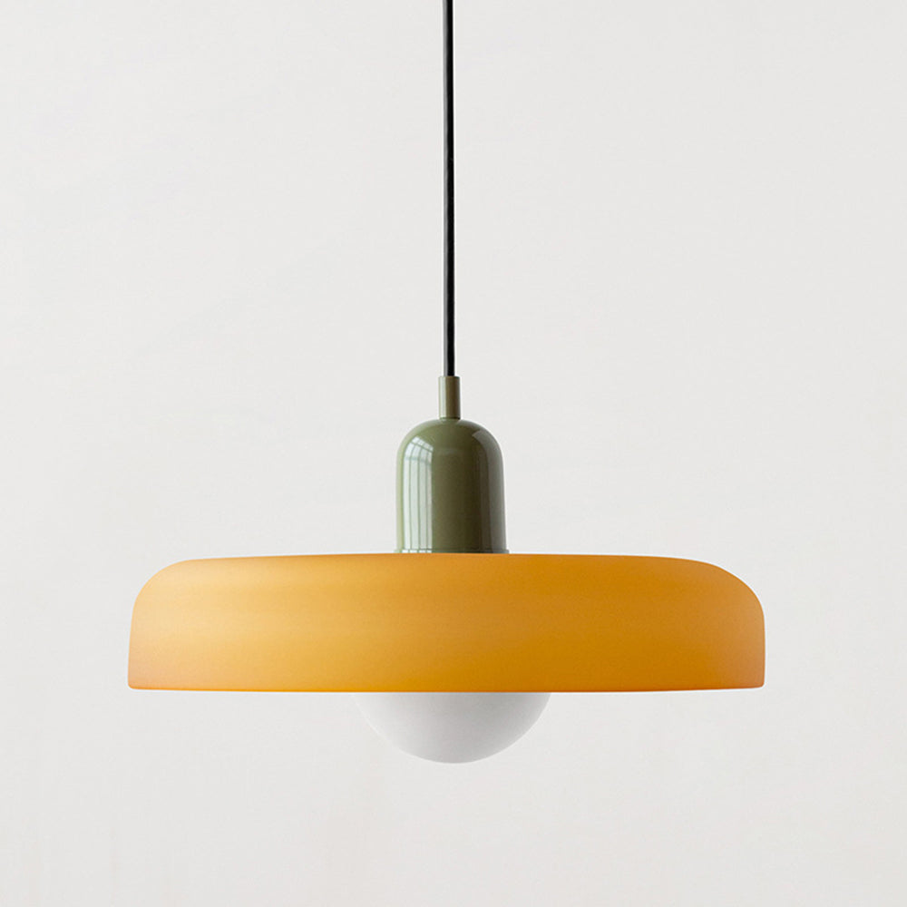 Vivolux | Pendelleuchte aus farbigem Glas | Elegante Hängeleuchte im Bauhaus-Stil | Designlampe für Wohnzimmer & Esszimmer