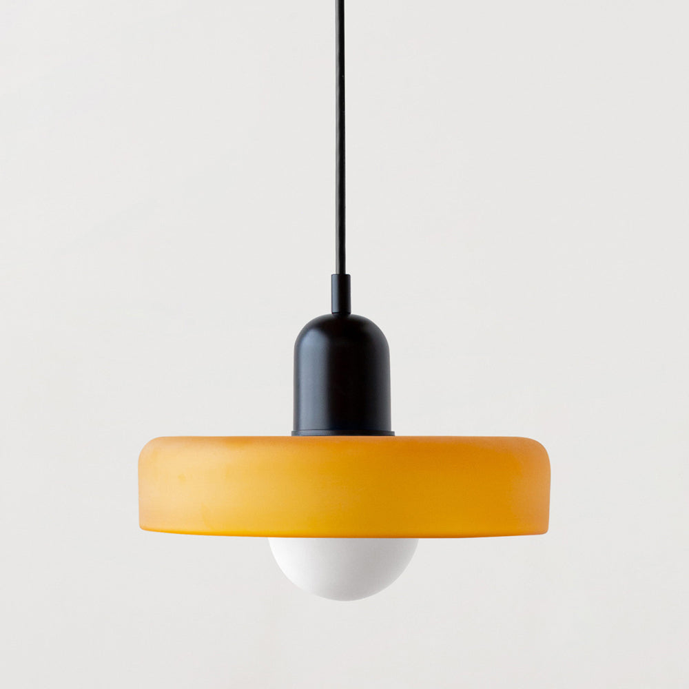 Vivolux | Pendelleuchte aus farbigem Glas | Elegante Hängeleuchte im Bauhaus-Stil | Designlampe für Wohnzimmer & Esszimmer