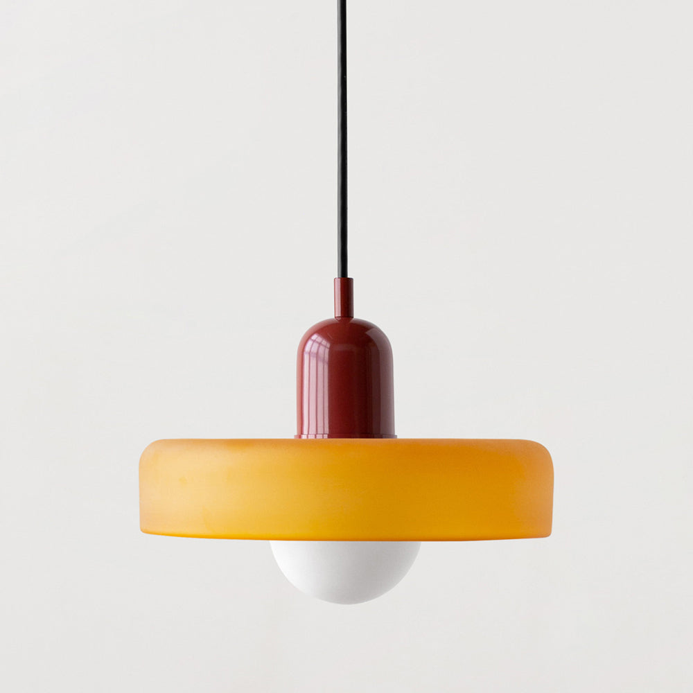 Vivolux | Pendelleuchte aus farbigem Glas | Elegante Hängeleuchte im Bauhaus-Stil | Designlampe für Wohnzimmer & Esszimmer